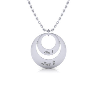 Sterling Silver Duet Circle Necklace With Free Custom Engraving, 18 Inches